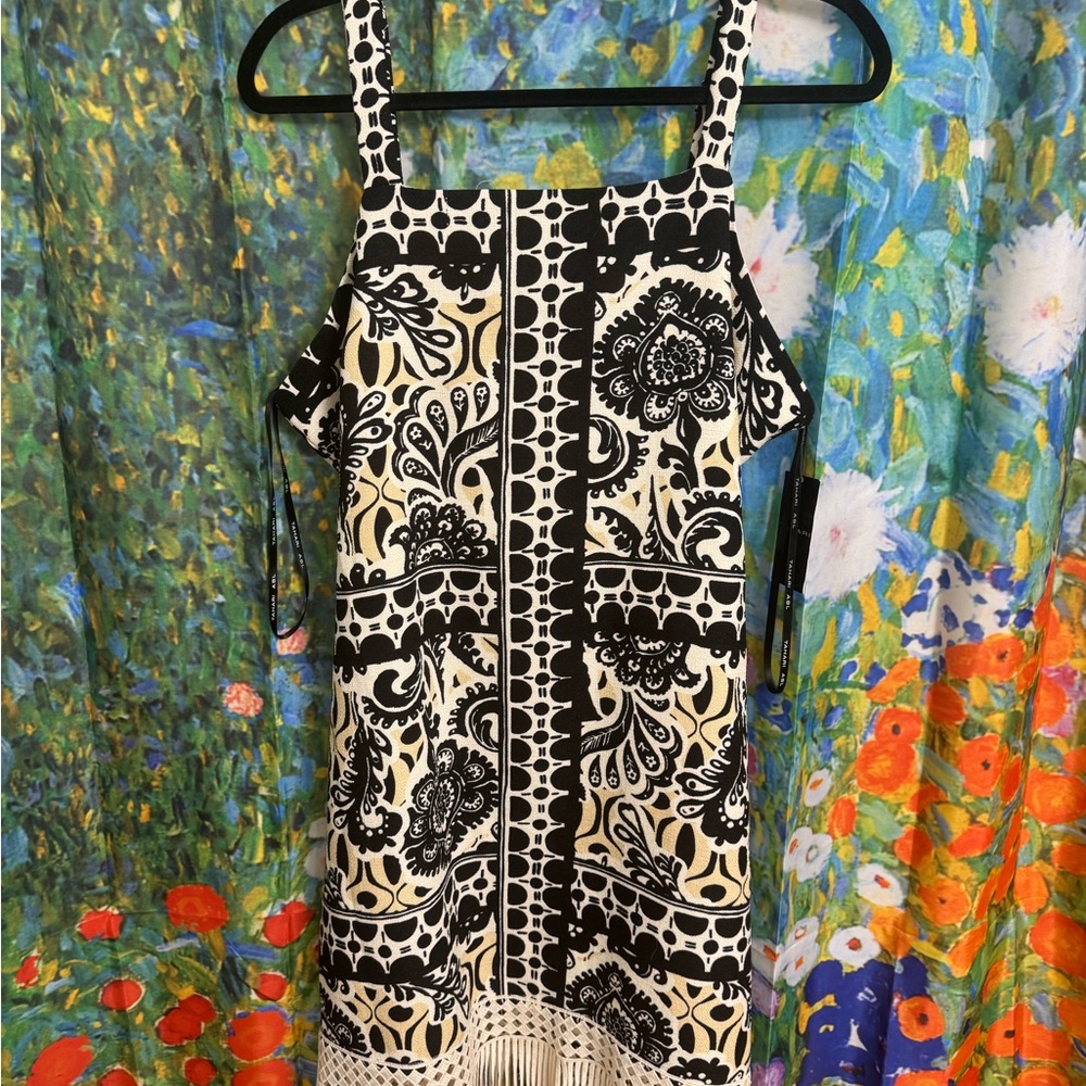 NWT Tahari Black and Cream Floral Mini Dress